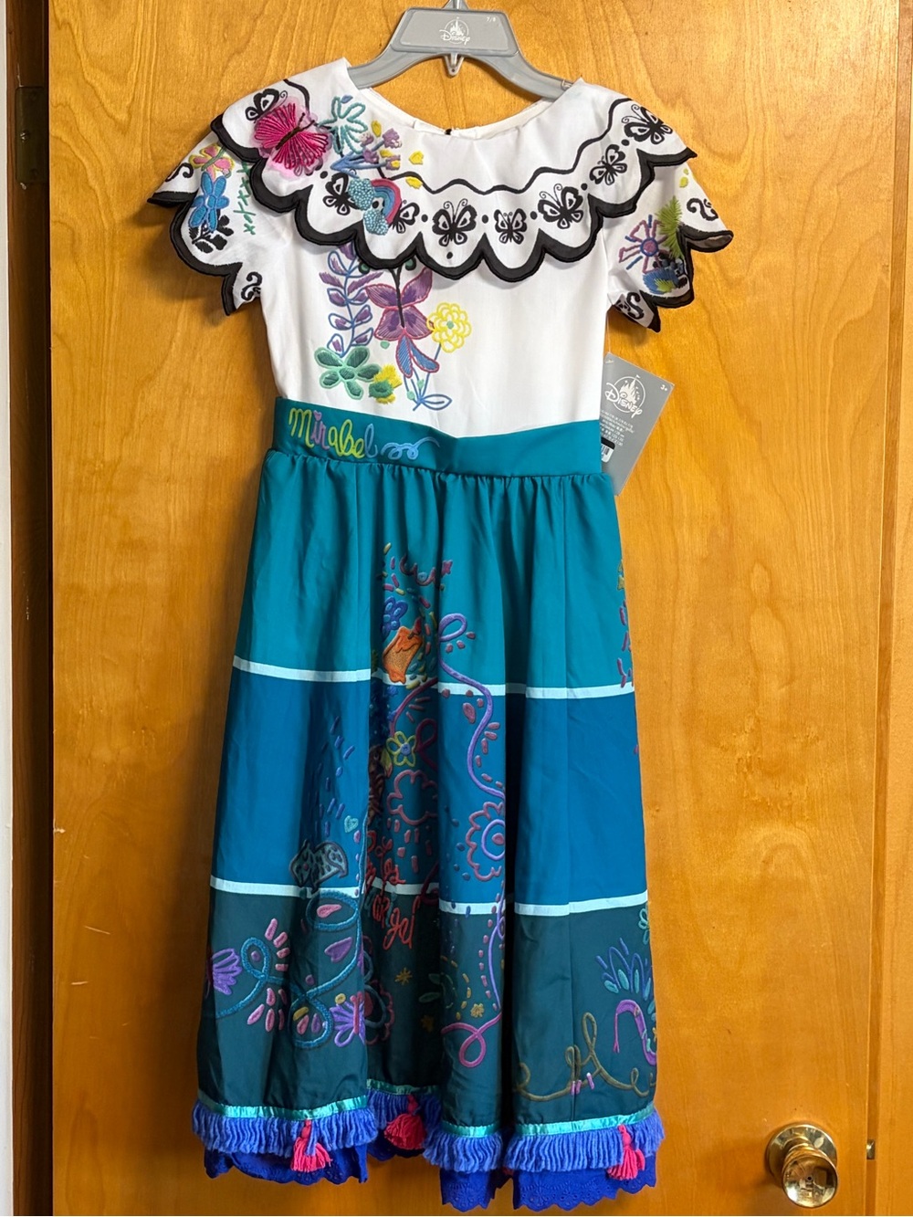 Disney Girls Teal & White Mirabel Embroidered Dress